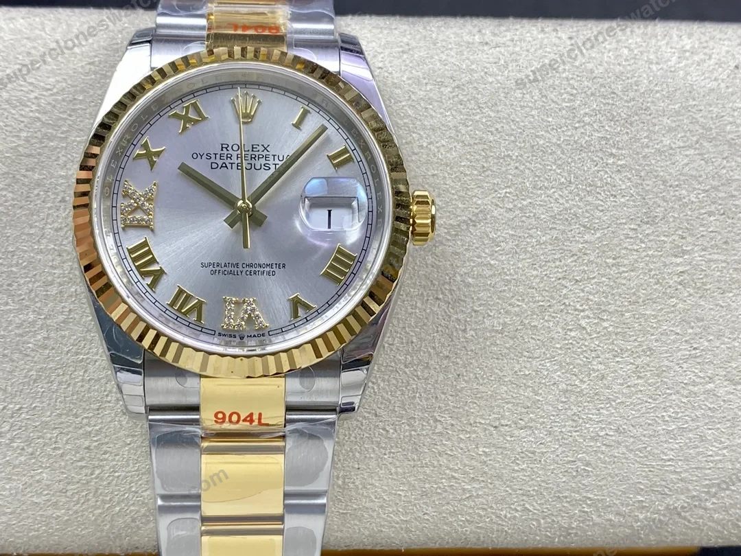 super-clone-rolex-datejust-white-roman-dial-126233-0030-36-mm-view-2