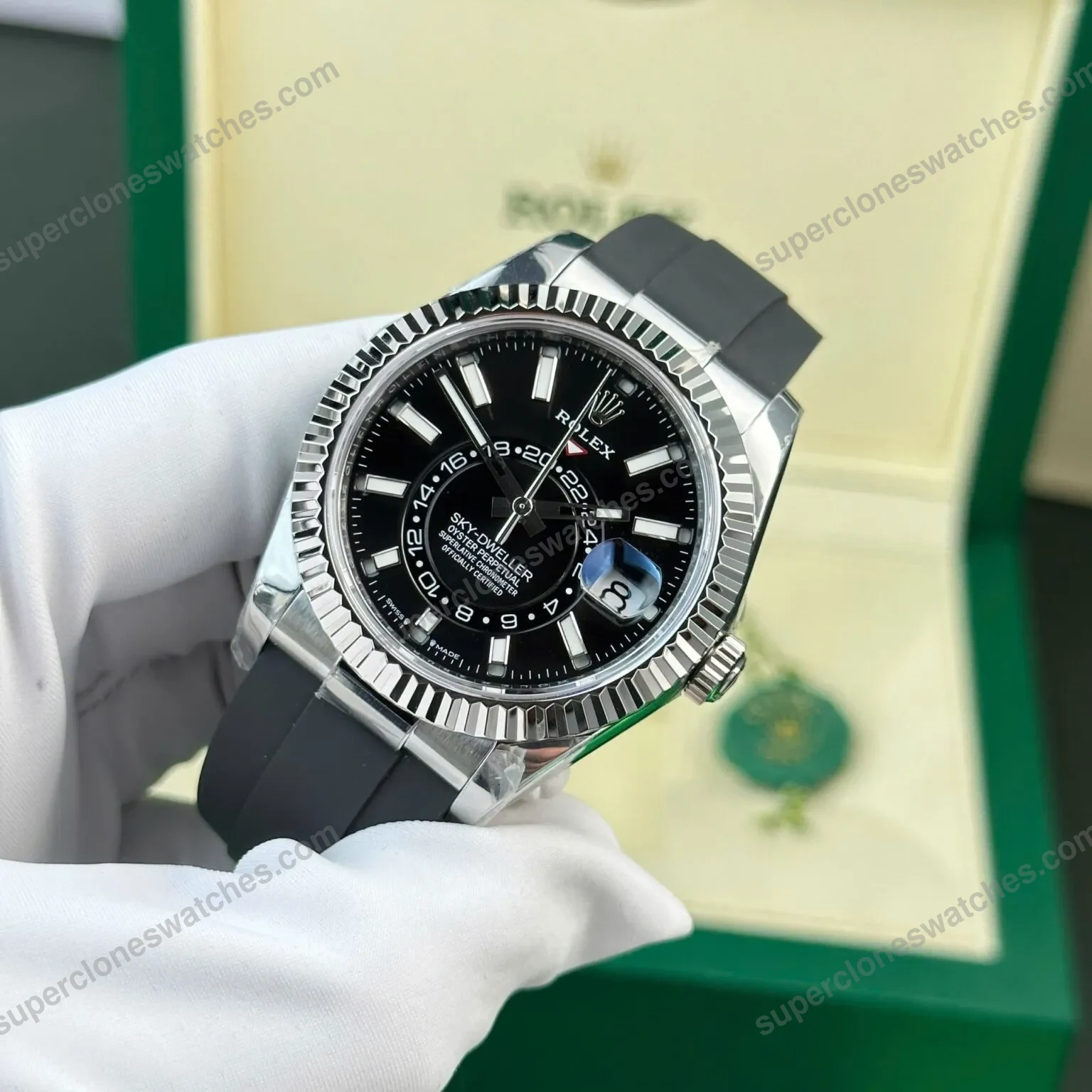 Super-Clone-Rolex-Sky-Dweller-Bright-black-Dial-336239-4