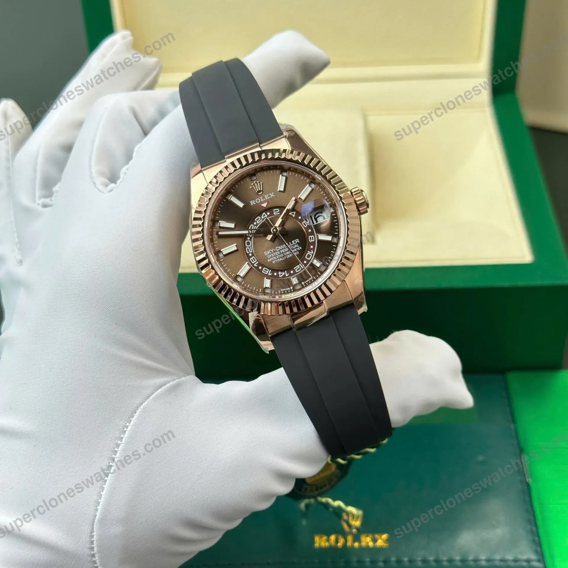 Super-Clone-Rolex-Sky-Dweller-Chocolate-Dial-336235-2
