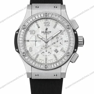 Super-Clone-Hublot-Big-Bang-Silver-White-Diamond-Bezel-Rubber-Strap