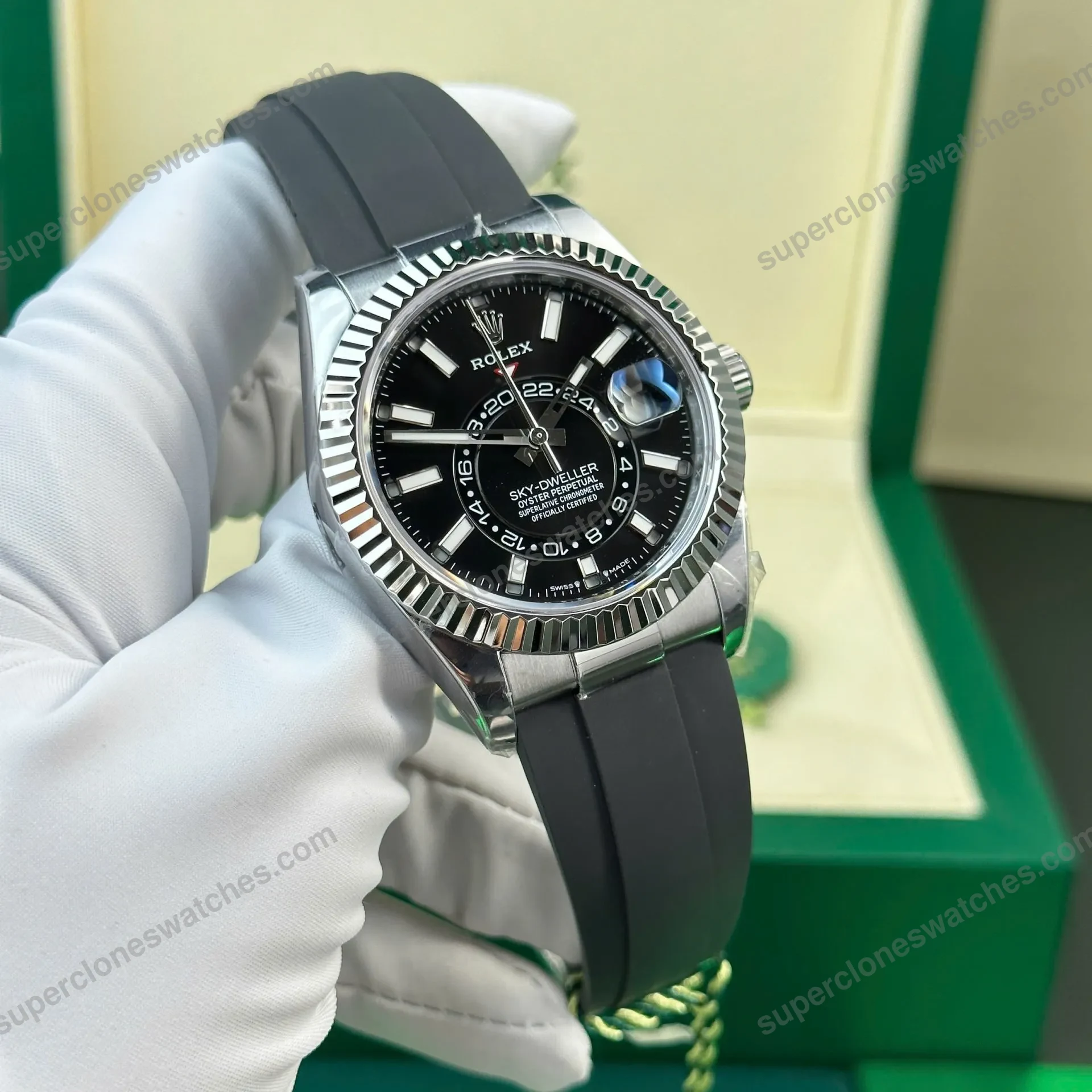 Super-Clone-Rolex-Sky-Dweller-Bright-black-Dial-336239-3