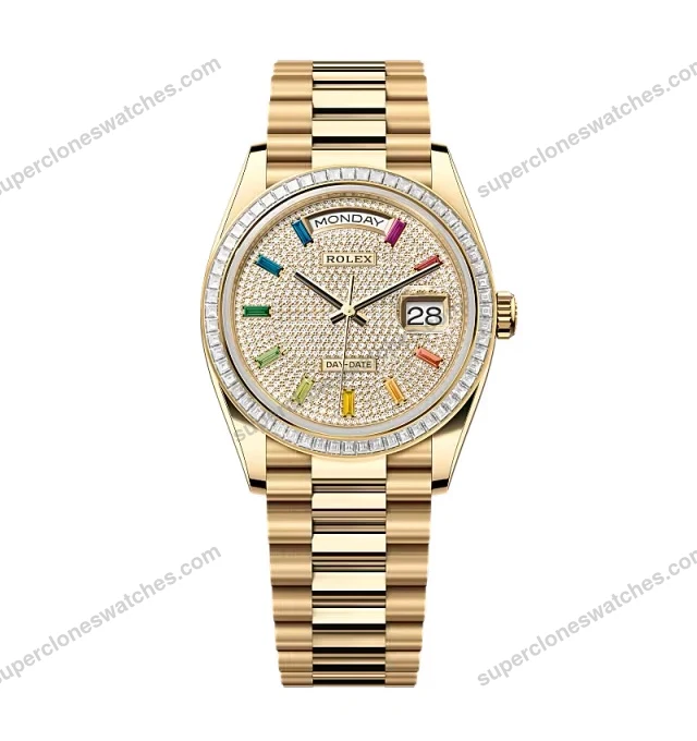 Super-Clone-Rolex-Day-Date-Diamond-Paved-Dial-128398tbr-0012-36-mm-1