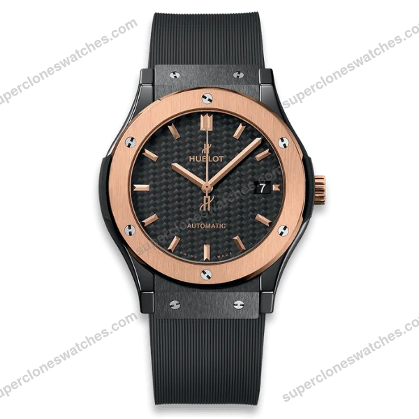 Super-Clone-Hublot-Classic-Fusion-Ceramic-Carbon-Dial-King-Gold-JJZ-42mm-Base-1