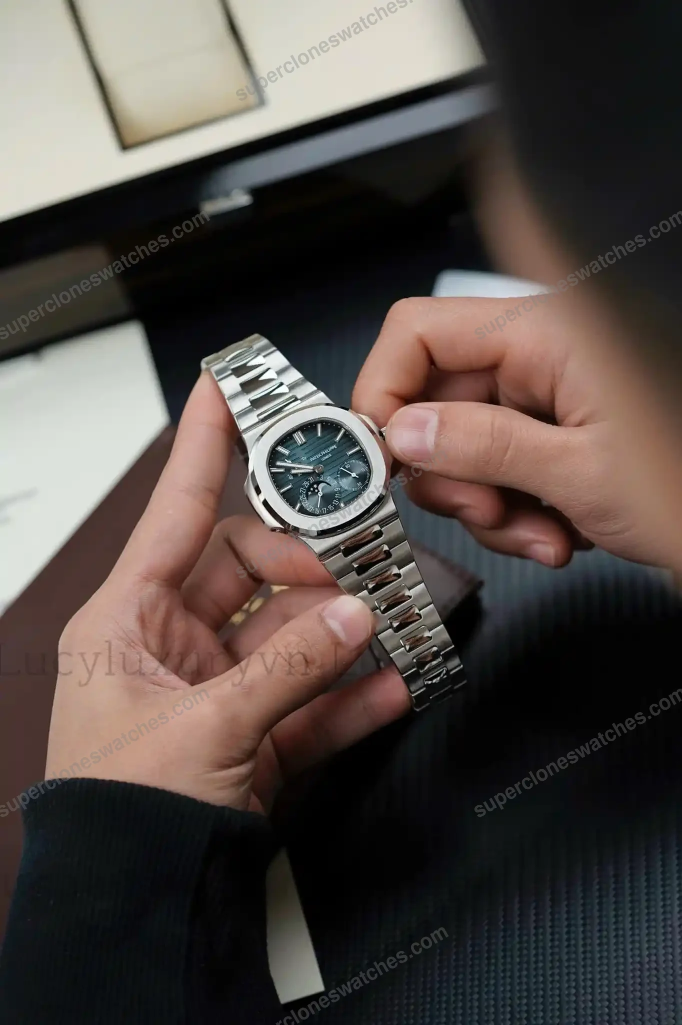 Super-Clone-Patek-Philippe-Nautilus-57121A-001-Blue-Steels-5