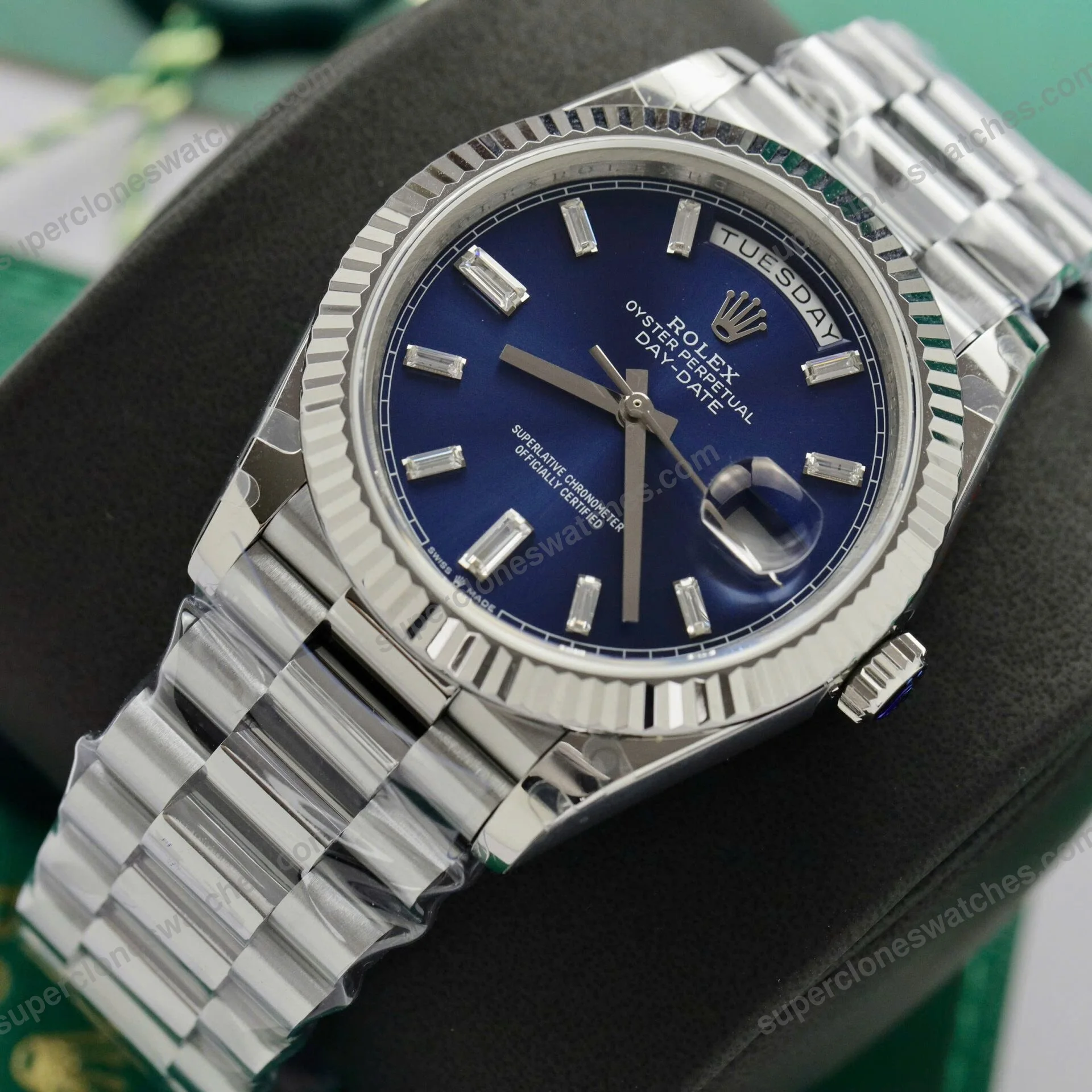Super-Clone-Rolex-Day-Date-Bright-Blue-Diamond-Dial-128239-0069-36-mm-5
