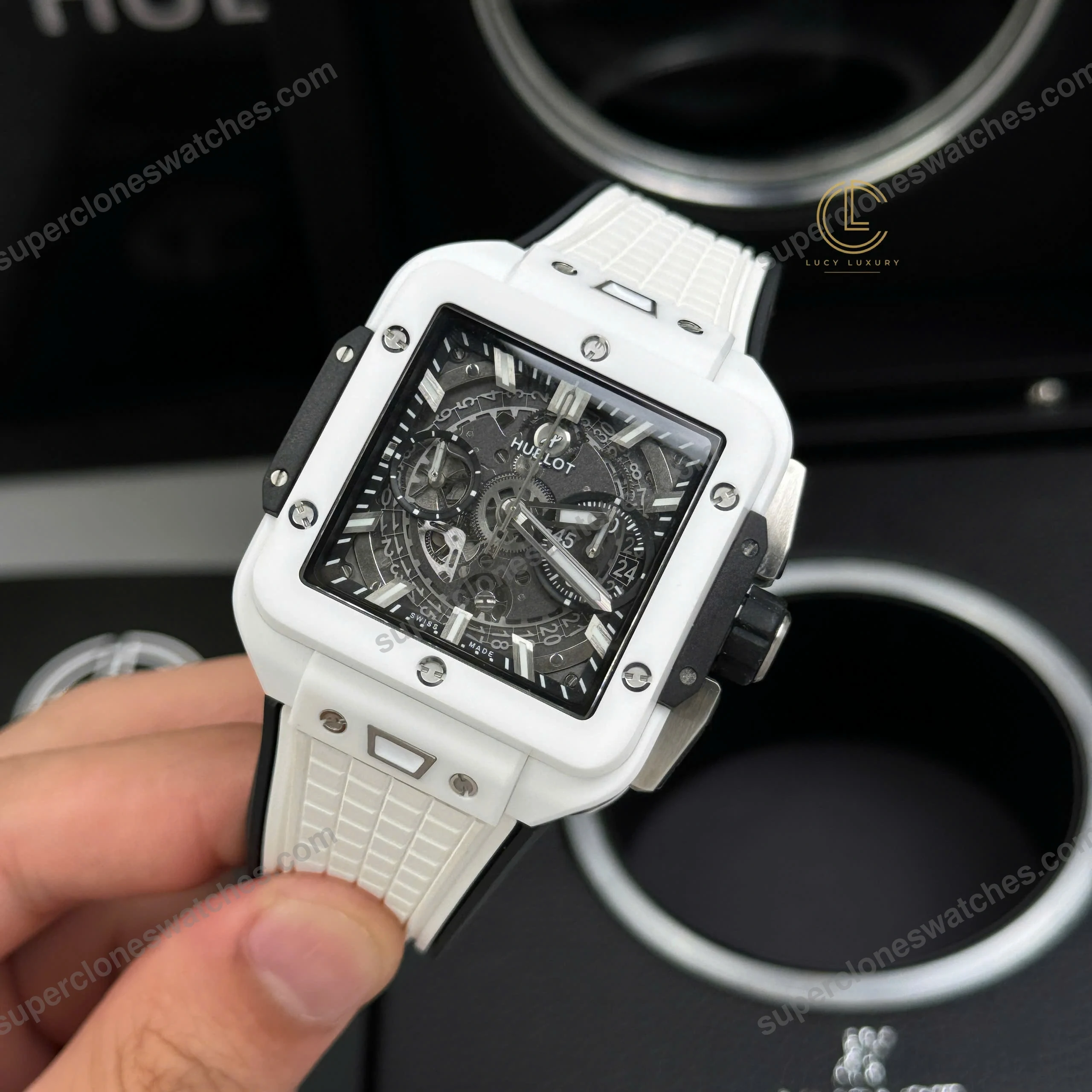 Super-Clone-Hublot-Square-Bang-Unico-821.HX_.0170.RX-821HX0170RX-42mm-White-Dial-2