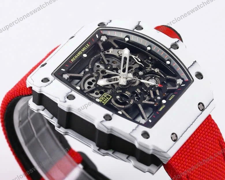 Super-Clone-Richard-Mille-RM-35-01-Richard-Mille-Rafa-Cacbon-NTPT-Red-Strap-42mm-7