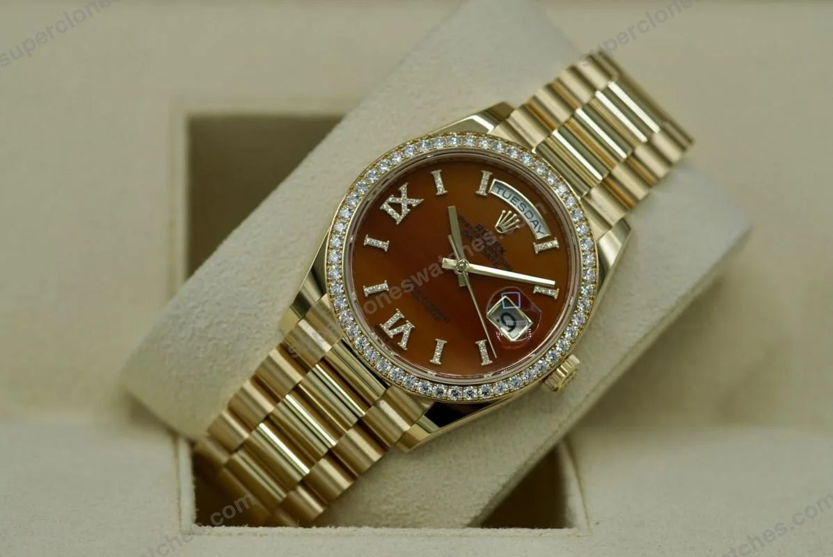 Super-Clone-Rolex-Day-Date-Carnelian-Dial-128348RBR-36-mm-5