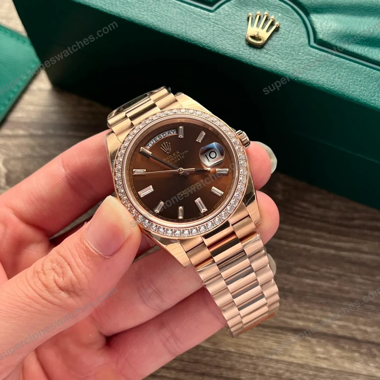 Super-Clone-Rolex-Day-Date-Brown-Ombre-Dial-128345rbr-0075-36-mm-3