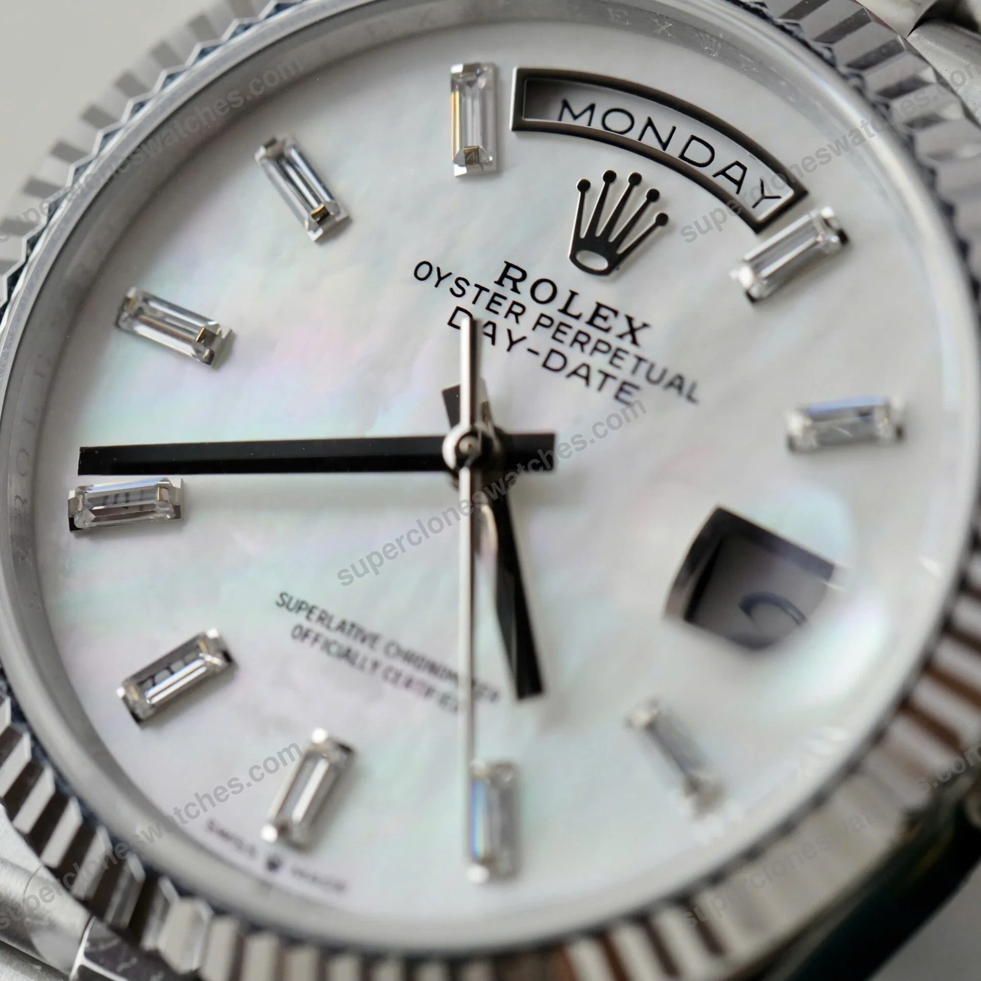 Super-Clone-Rolex-Day-Date-White-Mother-of-Pearl-Diamond-Dial-128236-0021-36-mm-5