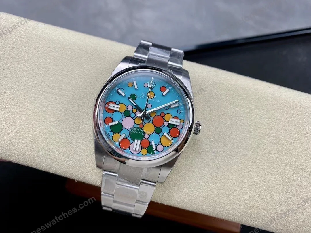 Super-Clone-Rolex-Oyster-Perpetual-Turquoise-Dial-124300-41-mm-4