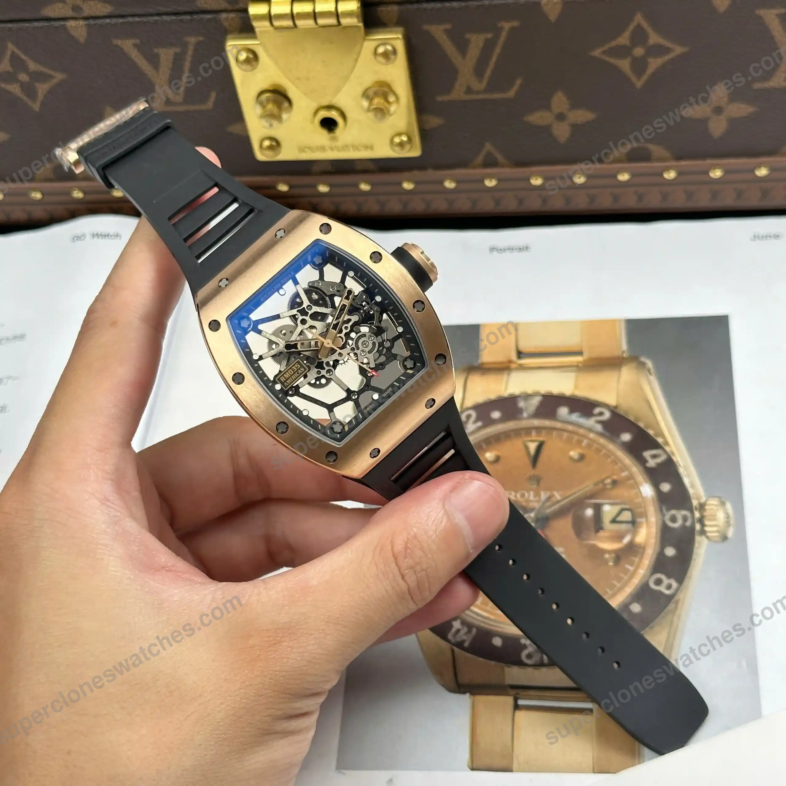 Super-Clone-Richard-Mille-RM-35-Richard-Mille-Americas-Rose-Gold-Toro-Limited-Ed-2