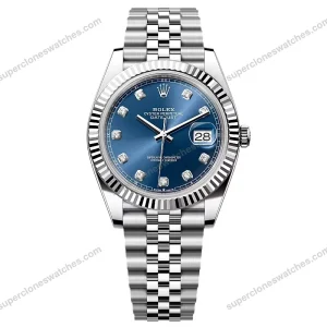 Super-Clone-Rolex-Datejust-Bright-Blue-Diamond-Dial-126334-0016-41-mm-1
