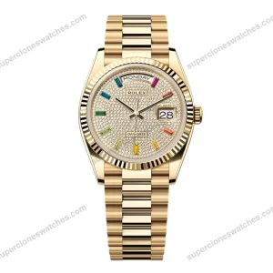Super-Clone-Rolex-Day-Date-Diamond-Paved-Dial-128238-0051-36-mm-1