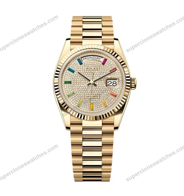 Super-Clone-Rolex-Day-Date-Diamond-Paved-Dial-128238-0051-36-mm-1