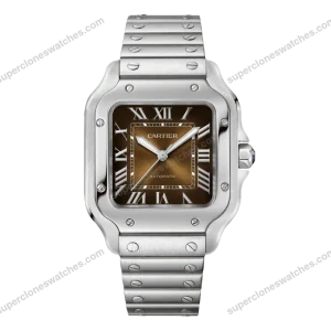 Super-Clone-Cartier-Santos-De-Cartier-Chocolate-Dial-WSSA0065-35.5mm-1