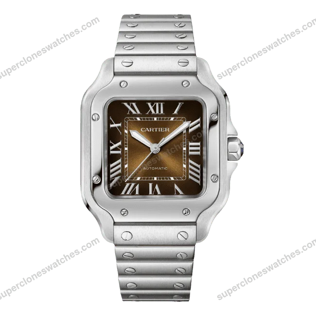 Super-Clone-Cartier-Santos-De-Cartier-Chocolate-Dial-WSSA0065-35.5mm-1