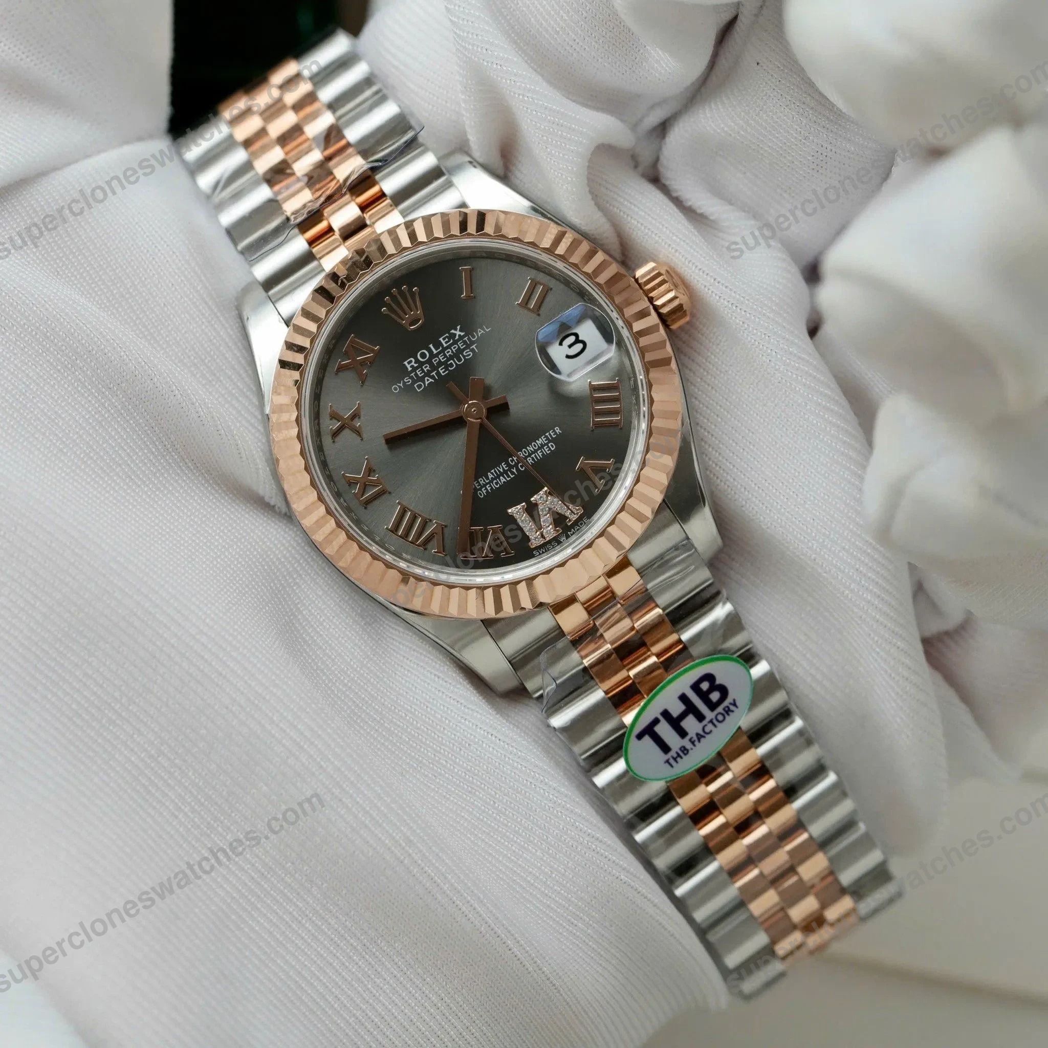 Super-Clone-Rolex-Datejust-Slate-Roman-Diamond-Dial-126231-0023-36-mm-4