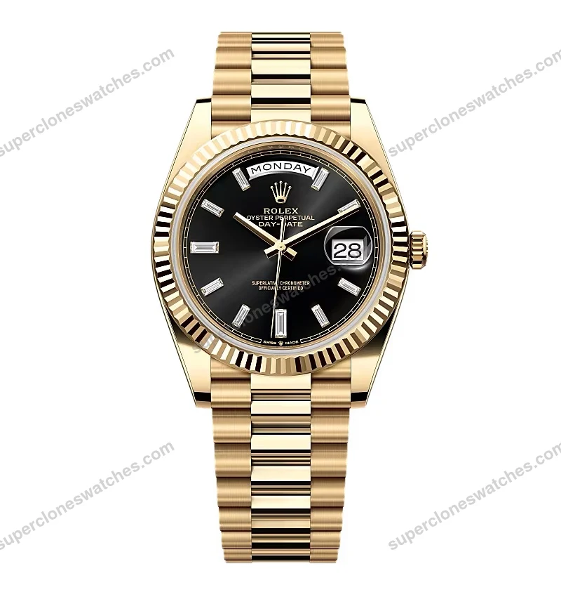 Super-Clone-Rolex-Day-Date-Bright-Black-Diamond-Dial-228238-0004-40-mm-1