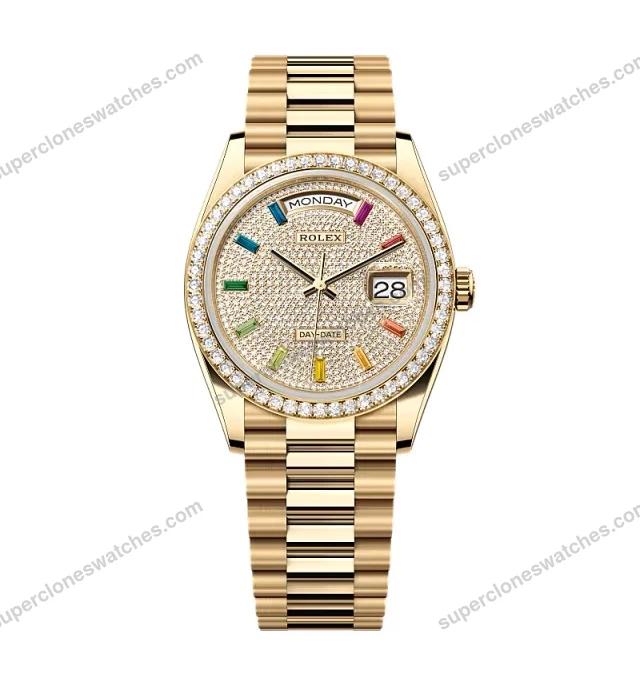Super-Clone-Rolex-Day-Date-Diamond-Paved-Dial-128348rbr-0030-36-mm-1