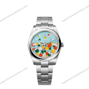 Super-Clone-Rolex-Oyster-Perpetual-Turquoise-Dial-124300-41-mm-1