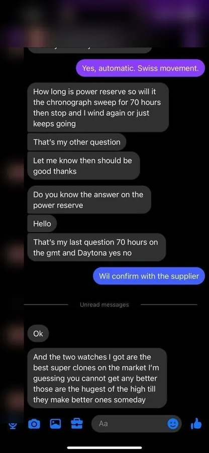 Customer message: The best super clones on the market.
