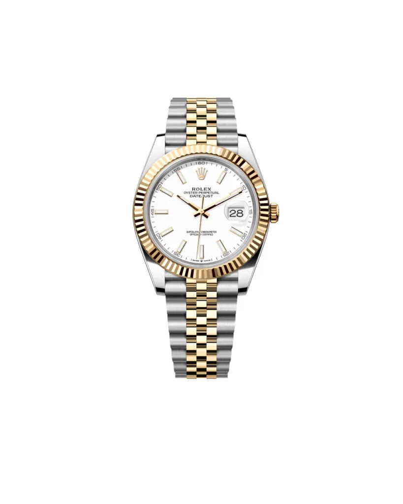 Super Clone Rolex Datejust 31mm White Dial Yellow Gold Jubilee