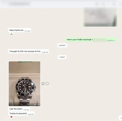 Customer message: I got the watch. It's beautiful.