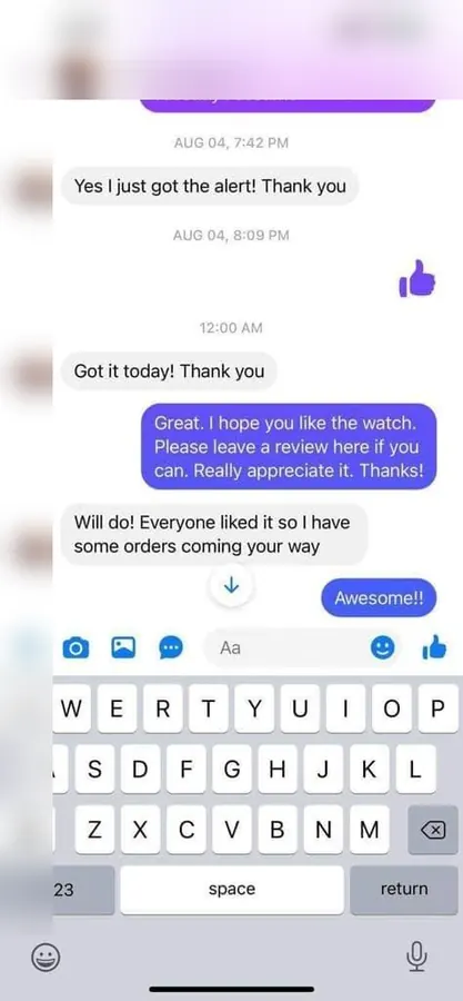 Customer message: Got it today! Everyone liked it.