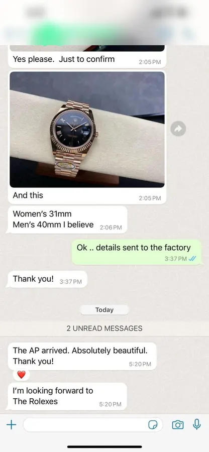 Customer message: The AP arrived. Absolutely beautiful.