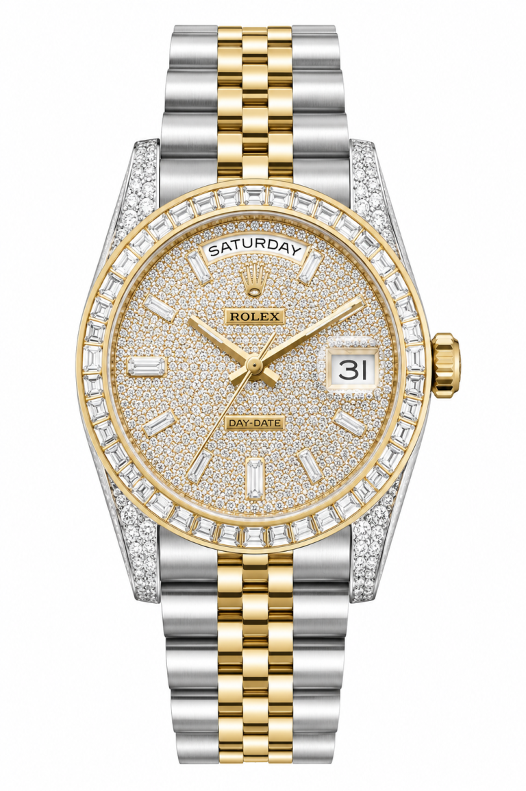 Super Clone Rolex Datejust Two Tone Gold Diamond Dial