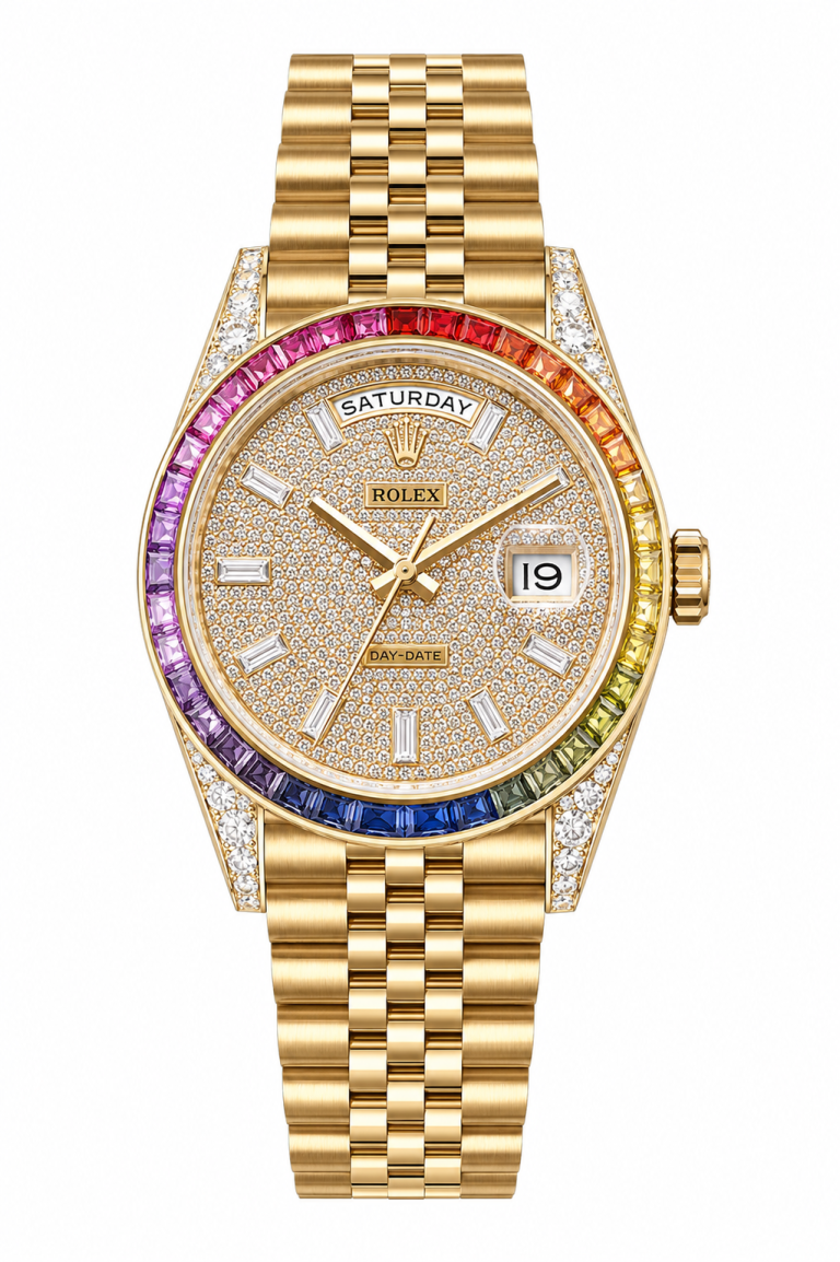 Super Clone Rolex Datejust Rainbow Rose Gold Diamond Dial
